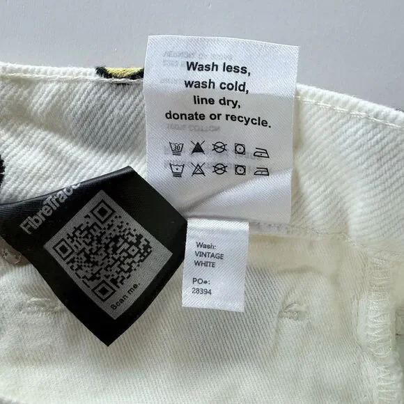 NWT Reformation Mixed Emotions High Rise Straight Leg Jeans in Vintage White 24